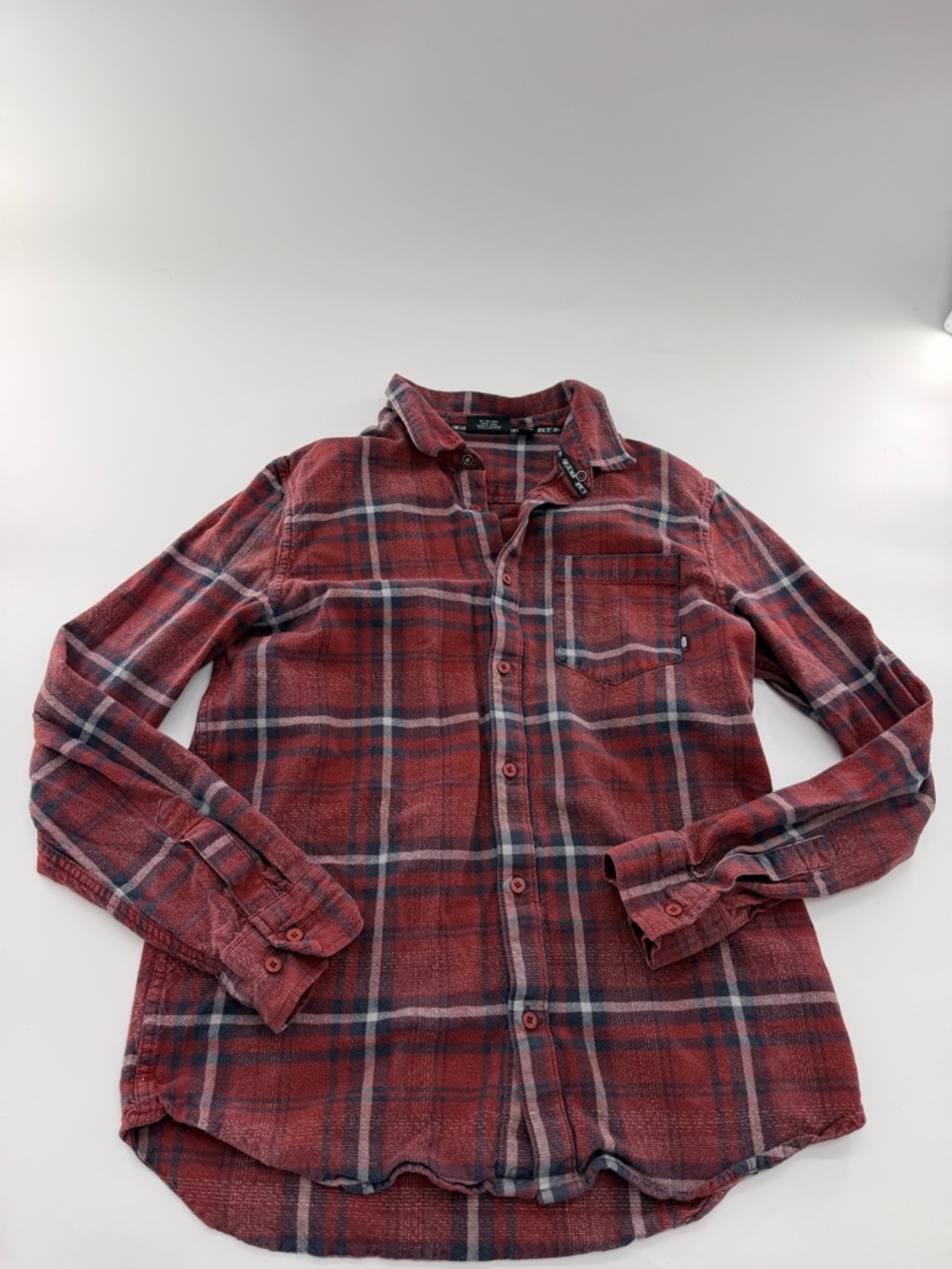 Vans Skateboarding Red Plaid Flannel Button Up Shirt Men’s Medium